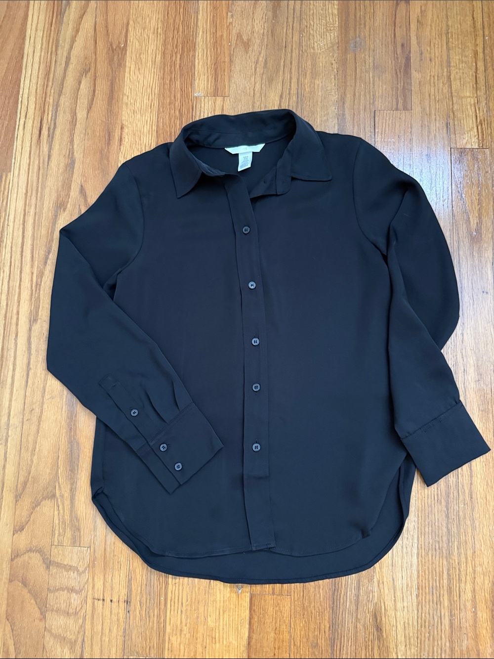 H&M Long Black Button up Blouse
